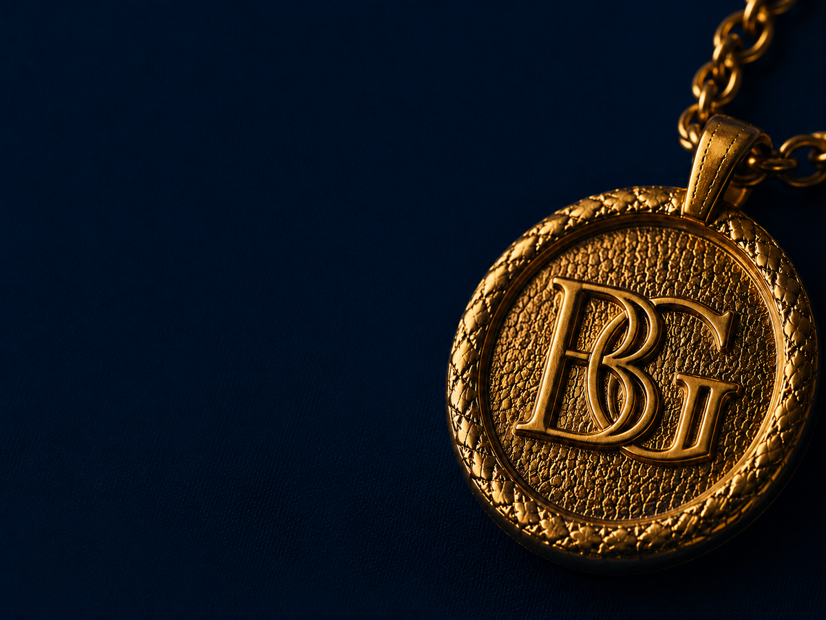 The BG Medallion in solid 24k gold